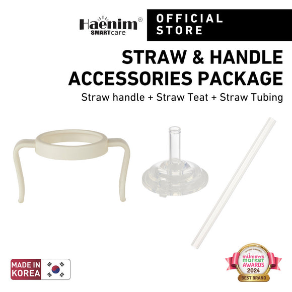 Haenim All-in-One Bottle Straw Handle Accessory Package | Sippy Cup Accessory | Made in Korea