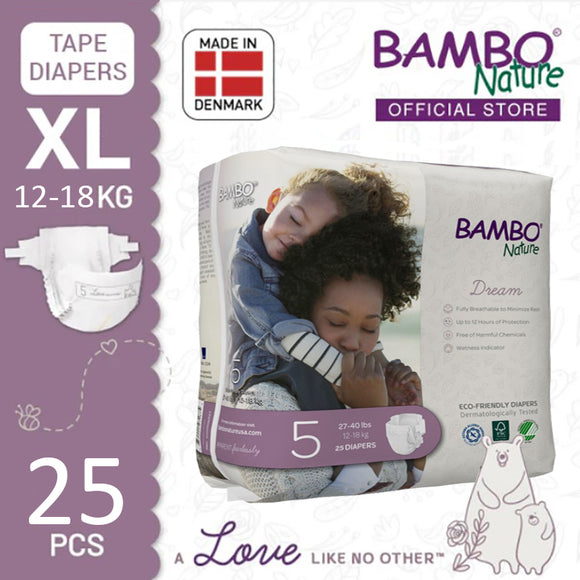 Bambo Nature Baby Diaper [Size 5 / 12-18kg] 25/pack