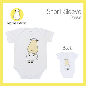 Short Sleeve Onesie White Front & Back Sheepz